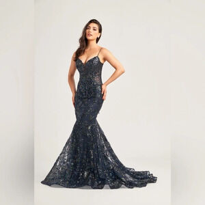 Ellie Wilde prom dress style #EW35013 color midnight size 12
